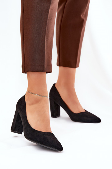 Eko Zapatos de gamuza con tacones de color negro Ellinoria