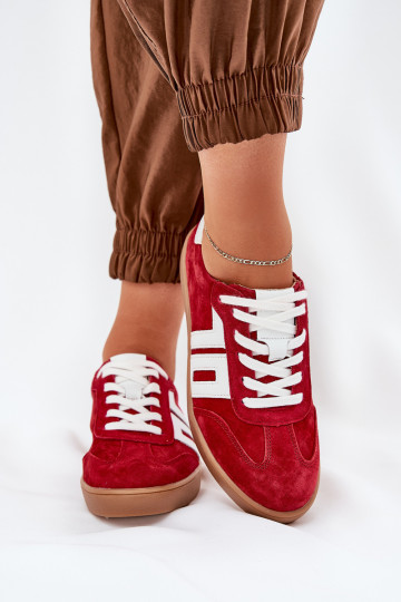 Zapatillas modelo zapatos. zapatillas de gamuza Vinceza 79517 color rojo 2
