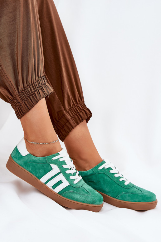 Zapatillas modelo zapatos. zapatillas de gamuza Vinceza 79517 color verde