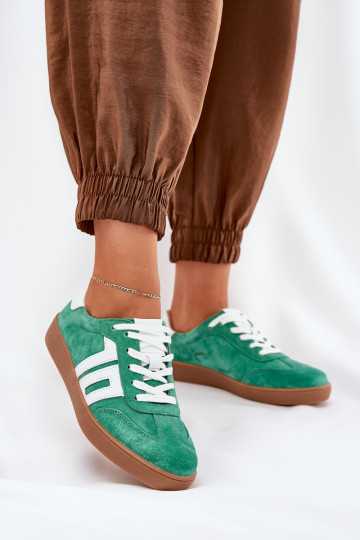 Zapatillas modelo zapatos. zapatillas de gamuza Vinceza 79517 color verde 2