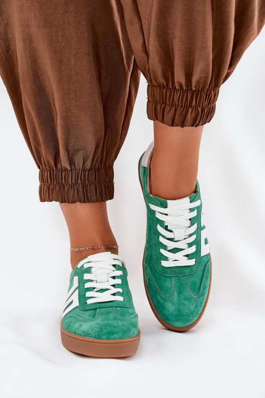 Zapatillas modelo zapatos. zapatillas de gamuza Vinceza 79517 color verde