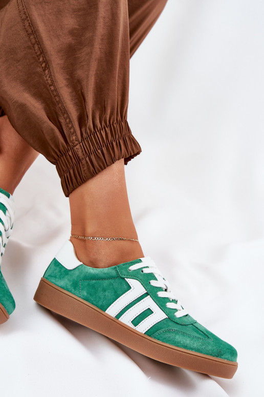 Zapatillas modelo zapatos. zapatillas de gamuza Vinceza 79517 color verde