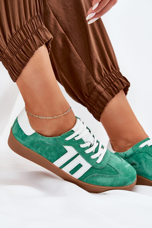 Zapatillas modelo zapatos. zapatillas de gamuza Vinceza 79517 color verde