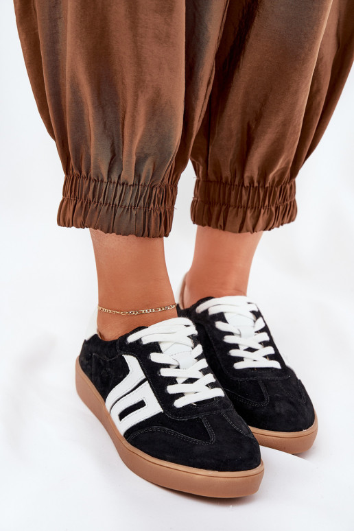 Zapatillas modelo zapatos. zapatillas de gamuza Vinceza 79517 de color negro