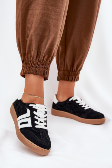 Zapatillas modelo zapatos. zapatillas de gamuza Vinceza 79517 de color negro 2