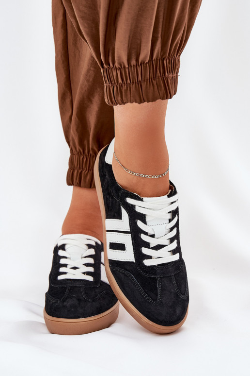 Zapatillas modelo zapatos. zapatillas de gamuza Vinceza 79517 de color negro