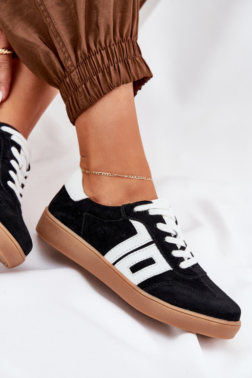 Zapatillas modelo zapatos. zapatillas de gamuza Vinceza 79517 de color negro