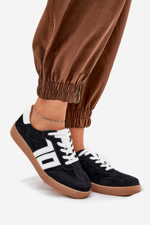 Zapatillas modelo zapatos. zapatillas de gamuza Vinceza 79517 de color negro