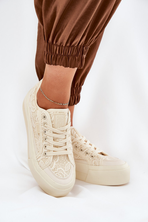 con motivos de encaje Zapatos de ocio Big Star RR274746 beige