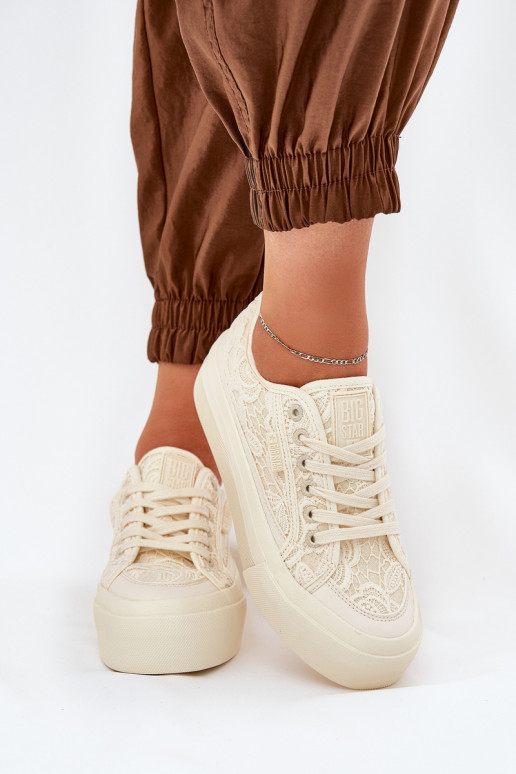 con motivos de encaje Zapatos de ocio Big Star RR274746 beige