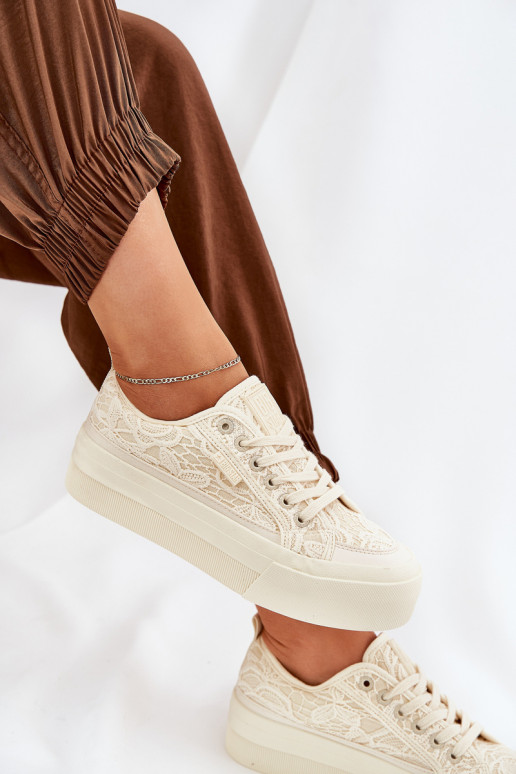 con motivos de encaje Zapatos de ocio Big Star RR274746 beige