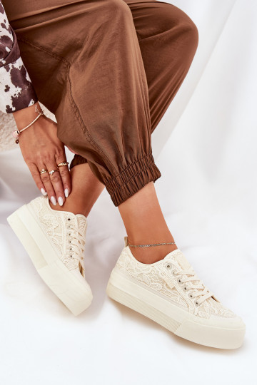 con motivos de encaje Zapatos de ocio Big Star RR274746 beige
