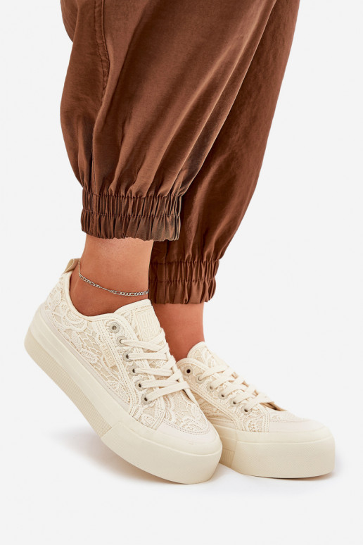 con motivos de encaje Zapatos de ocio Big Star RR274746 beige