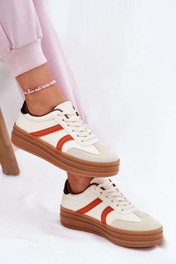 Zapatillas deportivas con plataforma color arena