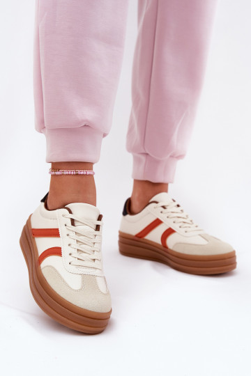 Zapatillas deportivas con plataforma color arena 2
