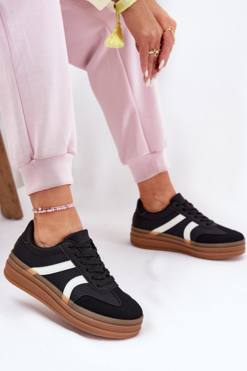 Zapatillas deportivas con plataforma color negro