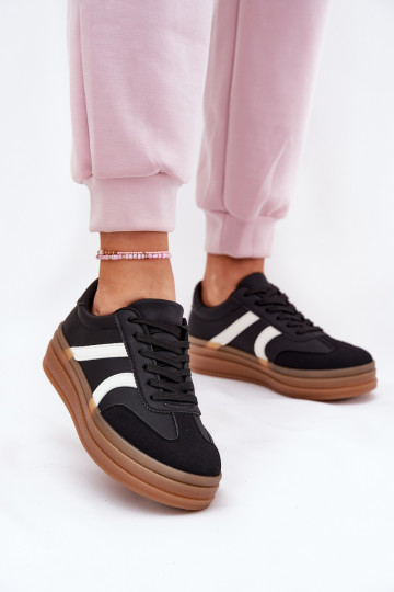 Zapatillas deportivas con plataforma color negro 2