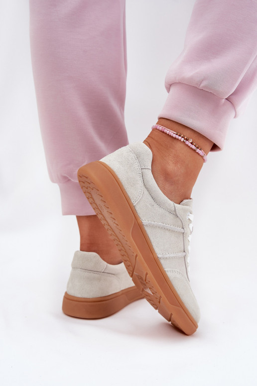 de gamuza Bajo Zapatillas modelo zapatos. Femenino color gris Paliana