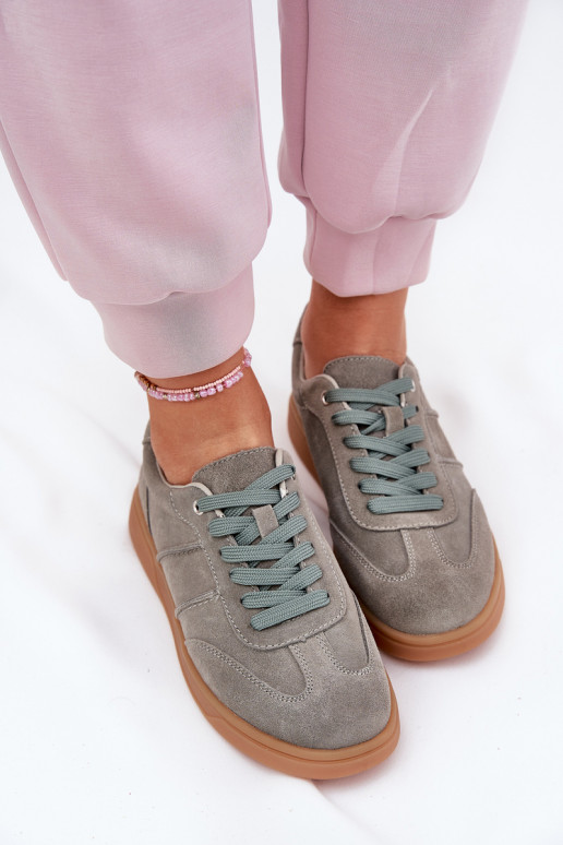 de gamuza Bajo Zapatillas modelo zapatos. Femenino color verde Paliana