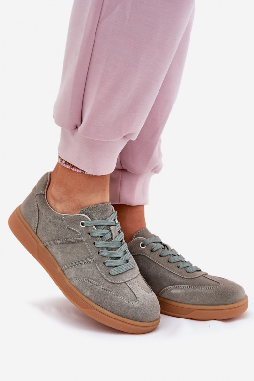 de gamuza Bajo Zapatillas modelo zapatos. Femenino color verde Paliana