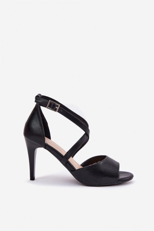 sandalias de moda con tacones finos de color negro Loressa sandalias de moda con tacones finos de color negro Loressa