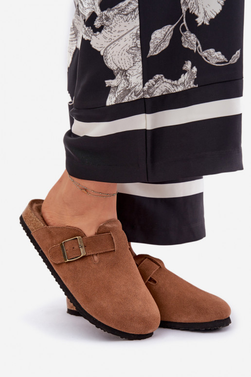 zapatillas de gamuza Zuecos Femenino con hebillas Big Star RR274A387 color marrón zapatillas de gamuza Zuecos Femenino con hebillas Big Star RR274A387 color marrón