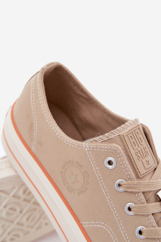Zapatos casuales de hombre con una plataforma Big Star RR174323 beige