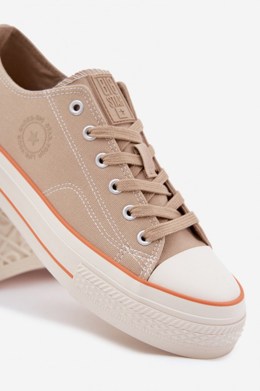 Zapatos casuales de hombre con una plataforma Big Star RR174323 beige