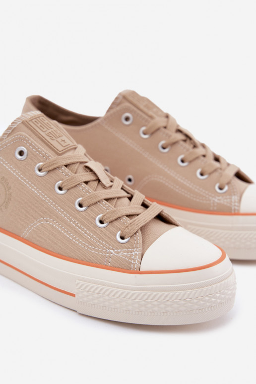 Zapatos casuales de hombre con una plataforma Big Star RR174323 beige