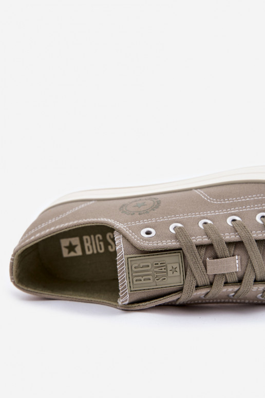 Zapatos casuales de hombre con una plataforma Big Star RR174325 color verde