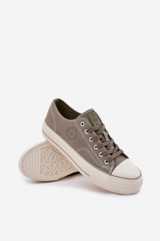 Zapatos casuales de hombre con una plataforma Big Star RR174325 color verde