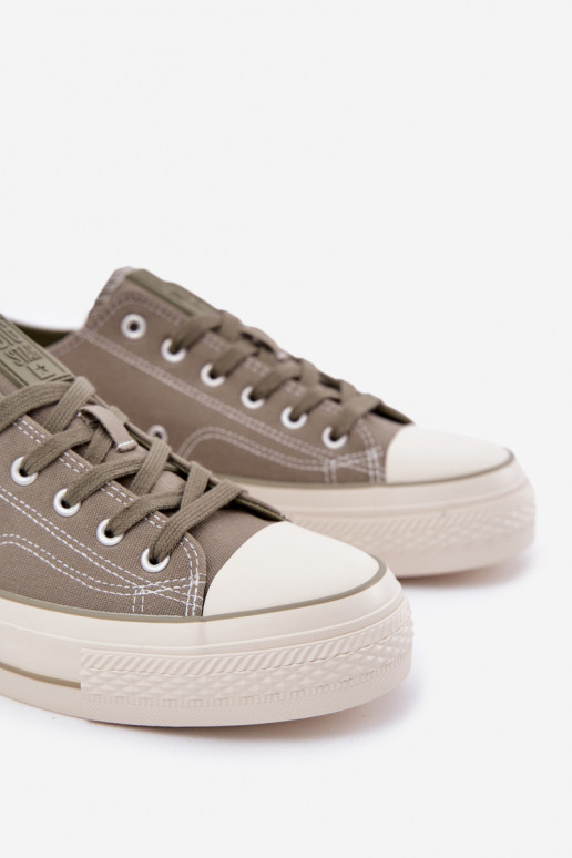 Zapatos casuales de hombre con una plataforma Big Star RR174325 color verde