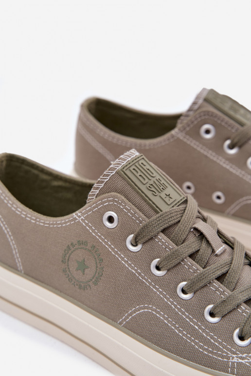 Zapatos casuales de hombre con una plataforma Big Star RR174325 color verde