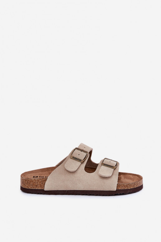 Zapatillas de ante para mujer. con hebillas Big Star RR274A391 beige