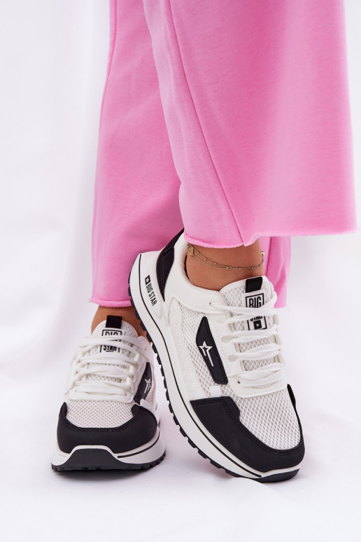 zapatillas Femenino con una plataforma Big Star RR274A223 HI-POLY SYSTEM Blanco-de color negro