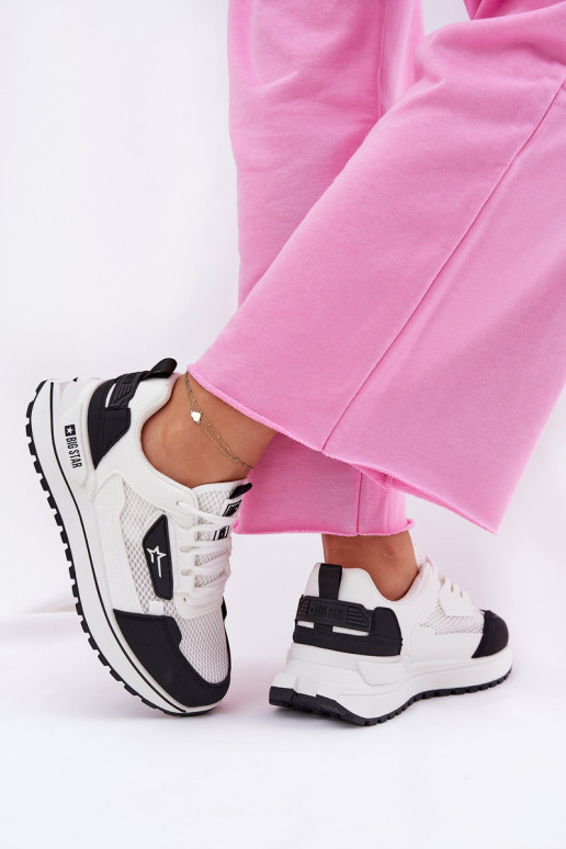 zapatillas Femenino con una plataforma Big Star RR274A223 HI-POLY SYSTEM Blanco-de color negro