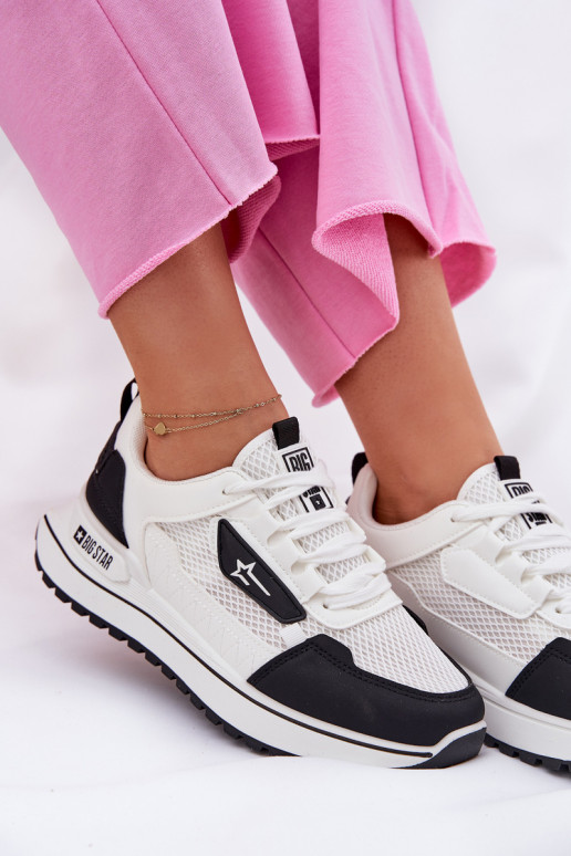 zapatillas Femenino con una plataforma Big Star RR274A223 HI-POLY SYSTEM Blanco-de color negro
