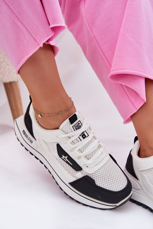 zapatillas Femenino con una plataforma Big Star RR274A223 HI-POLY SYSTEM Blanco-de color negro