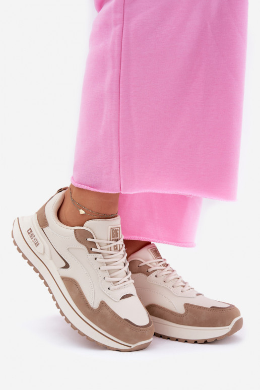 Zapatillas modelo zapatos. Femenino Big Star RR274A216 HI-POLY SYSTEM beige Zapatillas modelo zapatos. Femenino Big Star RR274A216 HI-POLY SYSTEM beige