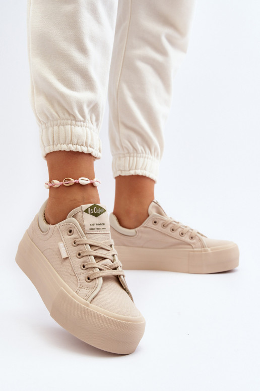 Zapatos de ocio con una plataforma Lee Cooper LCEN-24-31-2181 beige
