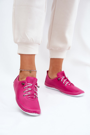 Zapatos de mujer de cuero color rosa Artiker 54C0830 2