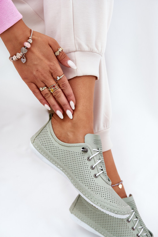 zapatos Femenino Hecho de cuero natural Artiker 54C0833 verde claro