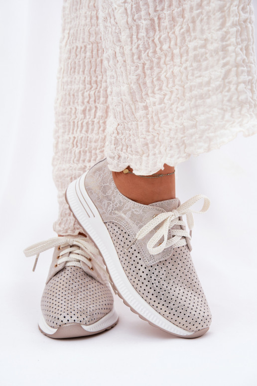 Piel  zapatos Femenino con una plataforma Artiker 56C2113 beige-color dorado Piel  zapatos Femenino con una plataforma Artiker 56C2113 beige-color dorado