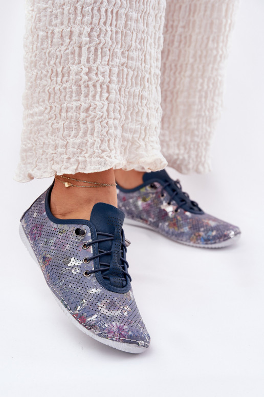 zapatos Femenino Hecho de cuero natural Estampado Artiker 56C2691 color azul