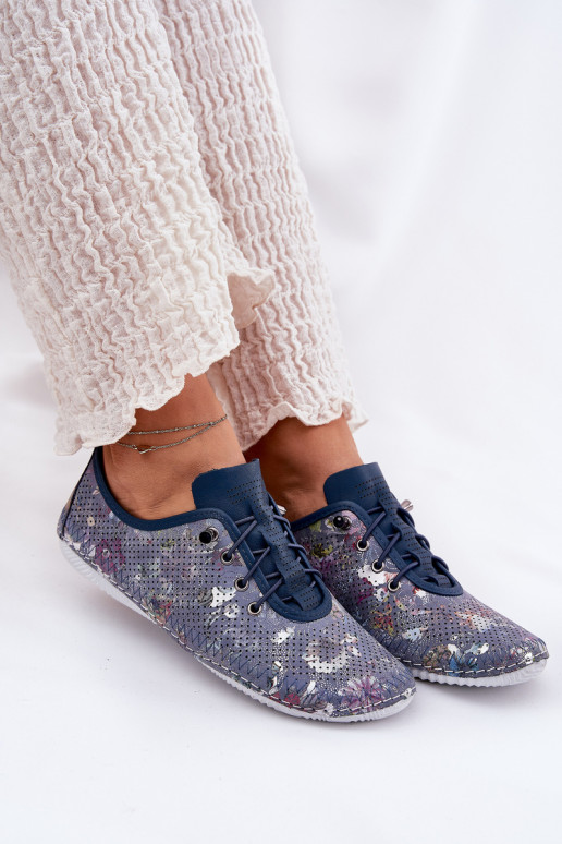 zapatos Femenino Hecho de cuero natural Estampado Artiker 56C2691 color azul