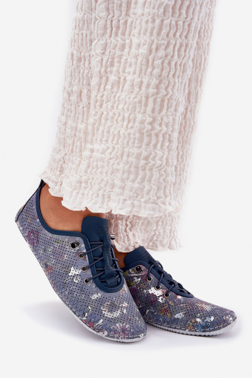 zapatos Femenino Hecho de cuero natural Estampado Artiker 56C2691 color azul