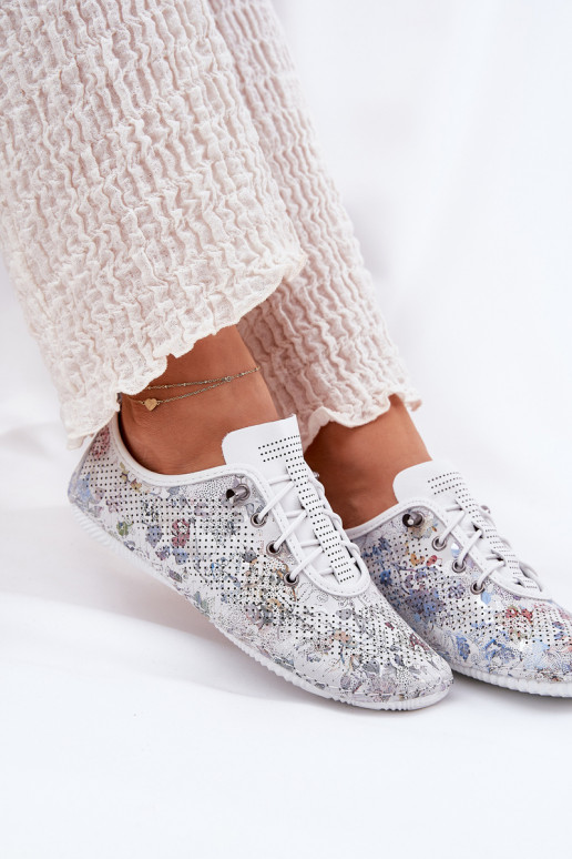 zapatos Femenino Hecho de cuero natural Estampado Artiker 56C2688 el color blanco