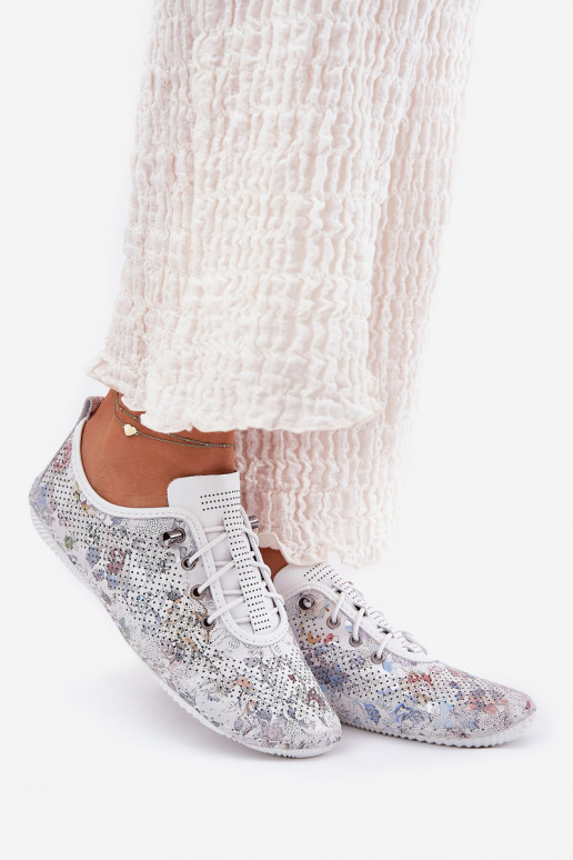 zapatos Femenino Hecho de cuero natural Estampado Artiker 56C2688 el color blanco