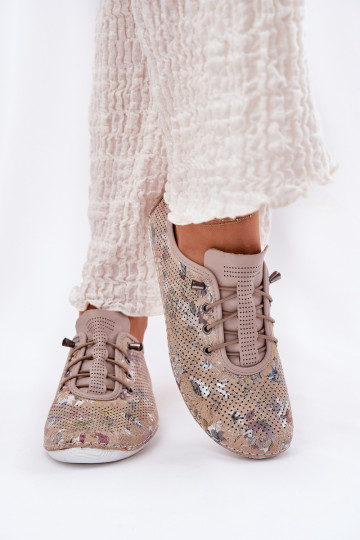 zapatos Femenino Hecho de cuero natural Estampado Artiker 56C2689 beige 2