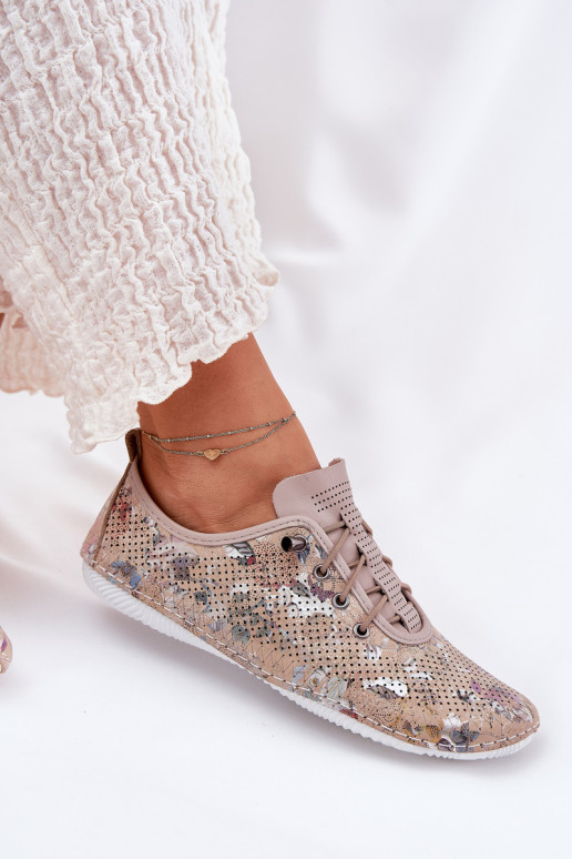 zapatos Femenino Hecho de cuero natural Estampado Artiker 56C2689 beige zapatos Femenino Hecho de cuero natural Estampado Artiker 56C2689 beige